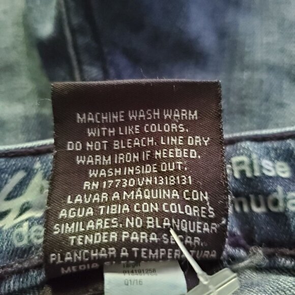 MOSSIMO Dark Wash Mid Rise Bermuda Power Stretch Denim Jean Shorts Size 4 / 27 - Picture 8 of 8